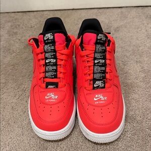 Nike Air Force 1 Bright Red with White Accents